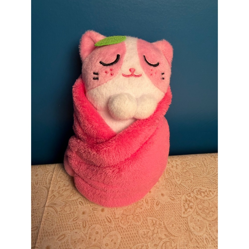 Uncute Purritos Strawberry Cat Pink White Kitten Burrito Plush Toy